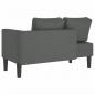 Preview: Chaiselongue mit Kissen Dunkelgrau Stoff