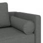 Preview: Chaiselongue mit Kissen Dunkelgrau Stoff