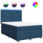 Preview: Boxspringbett mit Matratze Blau 140x200 cm Stoff