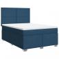 Preview: Boxspringbett mit Matratze Blau 140x200 cm Stoff