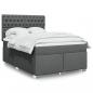 Preview: ARDEBO.de - Boxspringbett mit Matratze Dunkelgrau 140x200 cm Stoff