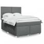 Preview: ARDEBO.de - Boxspringbett mit Matratze Dunkelgrau 160x200 cm Stoff