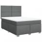 Preview: Boxspringbett mit Matratze Dunkelgrau 160x200 cm Stoff