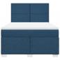 Preview: Boxspringbett mit Matratze Blau 160x200 cm Stoff