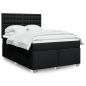 Preview: ARDEBO.de - Boxspringbett mit Matratze Schwarz 140x200 cm Stoff