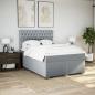 Preview: Boxspringbett mit Matratze Hellgrau 160x200 cm Stoff