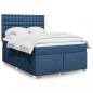 Preview: ARDEBO.de - Boxspringbett mit Matratze Blau 160x200 cm Stoff