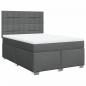 Preview: Boxspringbett mit Matratze Dunkelgrau 140x200 cm Stoff