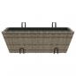 Preview: Pflanzkasten mit Haken 2 Stk. Grau Poly Rattan