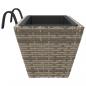 Preview: Pflanzkasten mit Haken 2 Stk. Grau Poly Rattan