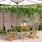 Preview: ARDEBO.de - 3-tlg. Bistro-Set Grau Poly Rattan und Massivholz