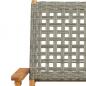 Preview: 3-tlg. Bistro-Set Grau Poly Rattan und Massivholz