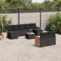 Preview: ARDEBO.de - 10-tlg. Garten-Sofagarnitur mit Kissen Schwarz Poly Rattan