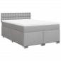 Preview: Boxspringbett mit Matratze Hellgrau 160x200 cm Stoff