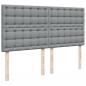 Preview: Boxspringbett mit Matratze Hellgrau 200x200 cm Stoff