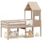 Preview: ARDEBO.de - Hochbett mit Dach 75x190 cm Massivholz Kiefer