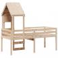 Preview: Hochbett mit Dach 75x190 cm Massivholz Kiefer