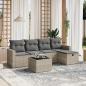 Preview: ARDEBO.de - 6-tlg. Garten-Sofagarnitur mit Kissen Hellgrau Poly Rattan