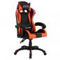 Preview: Gaming-Stuhl mit RGB LED-Leuchten Orange und Schwarz Kunstleder