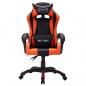 Preview: Gaming-Stuhl mit RGB LED-Leuchten Orange und Schwarz Kunstleder