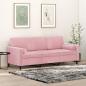 Preview: ARDEBO.de - 3-Sitzer-Sofa mit Zierkissen Rosa 180 cm Samt