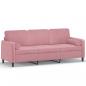 Preview: 3-Sitzer-Sofa mit Zierkissen Rosa 180 cm Samt