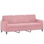 Preview: 3-Sitzer-Sofa mit Zierkissen Rosa 180 cm Samt