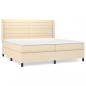 Preview: Boxspringbett mit Matratze Creme 200x200 cm Stoff