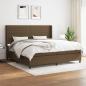 Preview: ARDEBO.de - Boxspringbett mit Matratze Dunkelbraun 200x200 cm Stoff