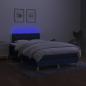 Preview: Boxspringbett mit Matratze & LED Blau 120x200 cm Stoff