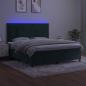 Preview: Boxspringbett mit Matratze & LED Dunkelgrün 160x200 cm Samt