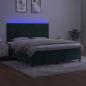 Preview: Boxspringbett mit Matratze & LED Dunkelgrün 180x200 cm Samt