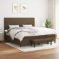 Preview: ARDEBO.de - Boxspringbett mit Matratze Dunkelbraun 200x200 cm Stoff