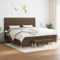 Preview: ARDEBO.de - Boxspringbett mit Matratze Dunkelbraun 200x200 cm Stoff