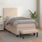 Preview: ARDEBO.de - Boxspringbett mit Matratze Cappuccino-Braun 80x200cm Kunstleder