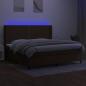 Preview: Boxspringbett mit Matratze & LED Dunkelbraun 200x200 cm Stoff