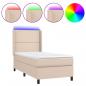 Preview: Boxspringbett mit Matratze & LED Cappuccino-Braun 90x200cm