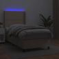 Preview: Boxspringbett mit Matratze & LED Cappuccino-Braun 90x200cm