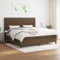 Preview: ARDEBO.de - Boxspringbett mit Matratze Dunkelbraun 200x200 cm Stoff