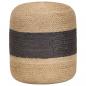 Preview: ARDEBO.de - Handgefertigter Sitzpuff Dunkelgrau 40 x 45 cm Jute