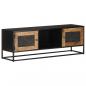 Preview: ARDEBO.de - TV-Schrank 120x30x40 cm Raues Mangoholz