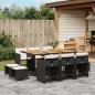 Preview: ARDEBO.de - 11-tlg. Garten-Essgruppe mit Kissen Schwarz Poly Rattan