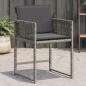 Preview: ARDEBO.de - Gartenstühle mit Kissen 4 Stk. Grau Poly Rattan