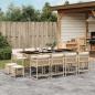 Preview: ARDEBO.de - 13-tlg. Garten-Essgruppe mit Kissen Beige Poly Rattan