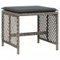 Preview: Gartenhocker mit Kissen 4 Stk. Grau 41x41x36 cm Poly Rattan