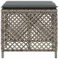 Preview: Gartenhocker mit Kissen 4 Stk. Grau 41x41x36 cm Poly Rattan