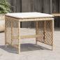 Preview: ARDEBO.de - Gartenhocker mit Kissen 4 Stk. Beige 41x41x36 cm Poly Rattan