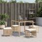 Preview: Gartenhocker mit Kissen 4 Stk. Beige 41x41x36 cm Poly Rattan