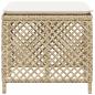 Preview: Gartenhocker mit Kissen 4 Stk. Beige 41x41x36 cm Poly Rattan