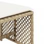 Preview: Gartenhocker mit Kissen 4 Stk. Beige 41x41x36 cm Poly Rattan